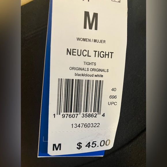 adidas Black Leggings with White Stripes - Picture 4 of 4